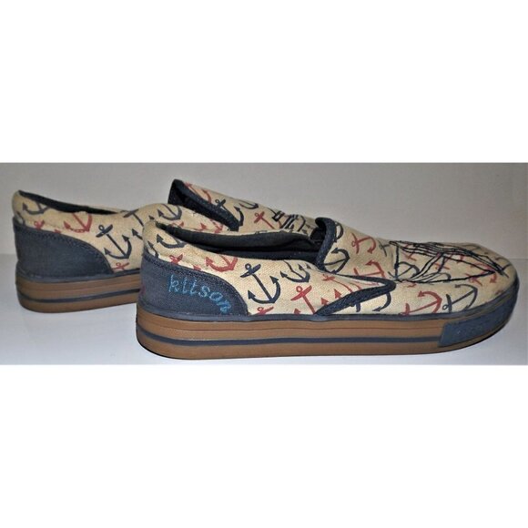 Kitson LA 6.5 US Anchor slip-on sneakers beige, navy, red - Picture 6 of 7
